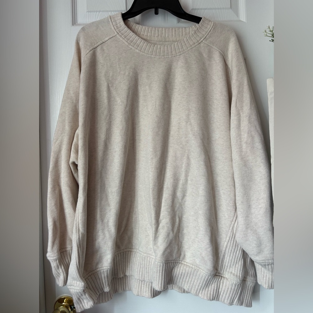 Aerie crewneck sweatshirt oversized XL cream color